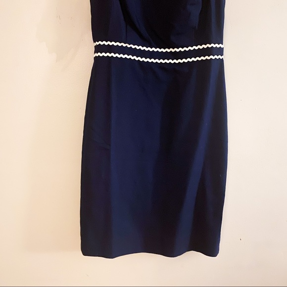 NWT JCREW Navy White Pencil Dress Dress | Size 2 - Picture 4 of 9